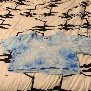 Medium blue crop top